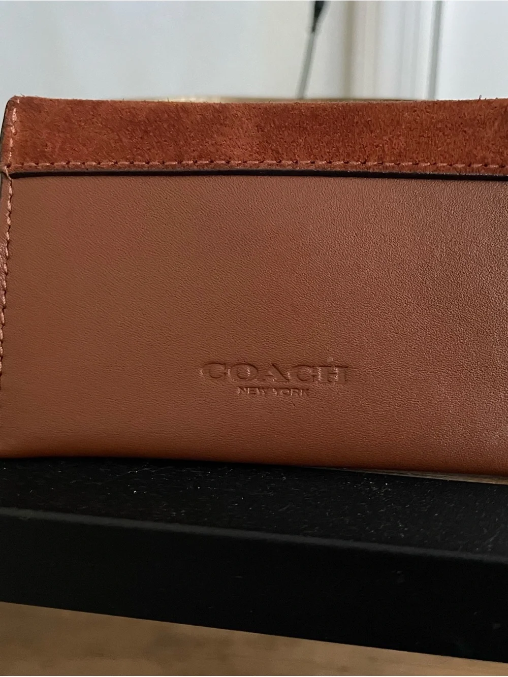 Coach Brown Leather & Suede Turn-Lock Wallet Attachment
